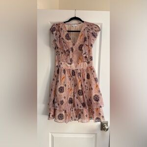*WORN ONCE* Current Air Floral V-Neck Dress in Purple and Orange